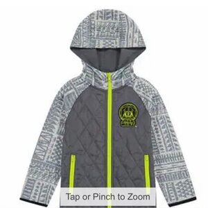 Disney Star Wars Gray and Neon Green Hooded Jacket Boys 5T